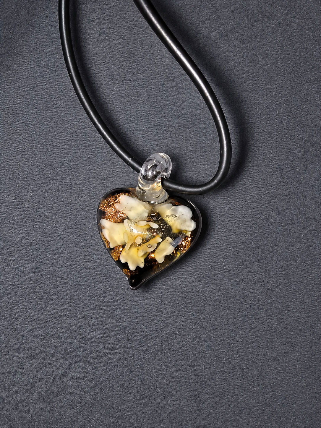 Golden Glow Glass Heart Pendant Necklace | Sunday Best - Sunday You